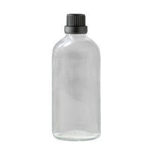 Euro 100ml Clear Bottle with Black Tamper Screw Cap