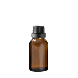 Euro 15ml Amber Bottle with Black Tamper Screw Cap