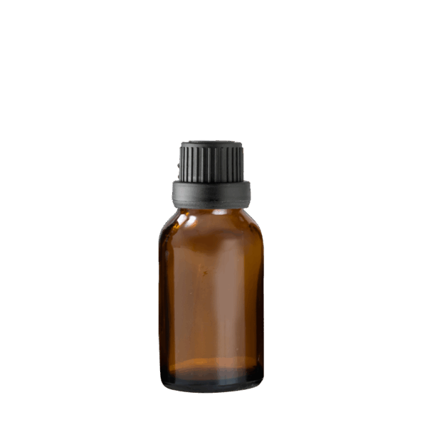 Euro 15ml Amber Bottle with Black Tamper Screw Cap