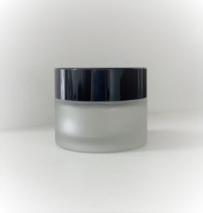 15ml Frosted Glass Jar - with Black Lid