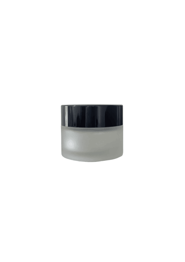 15ml frosted jar with black lid