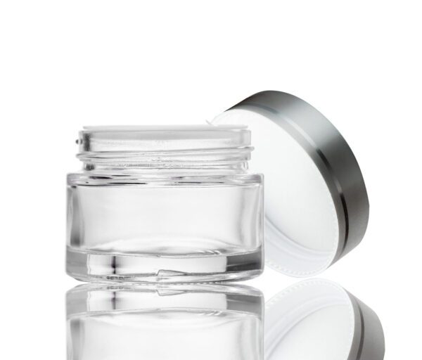30ml Clear Glass Jar - with Silver Lid