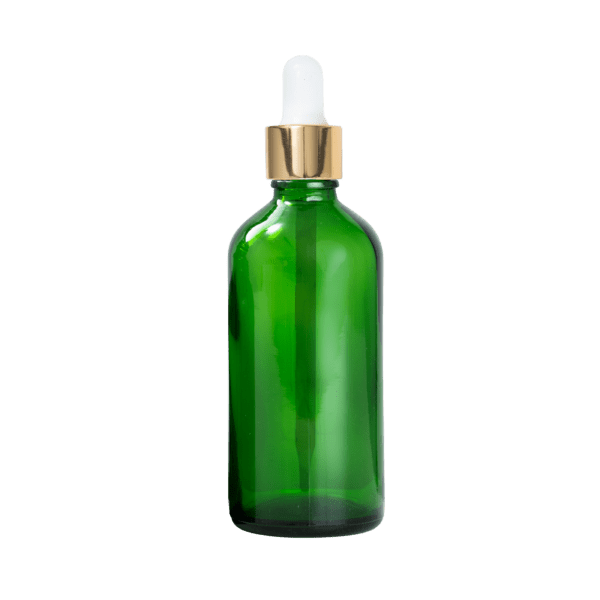 Euro 100ml Green Bottle with Gold Dropper