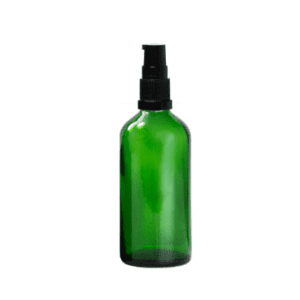 Euro 100ml Green Bottle with Black Serum Pump Spray