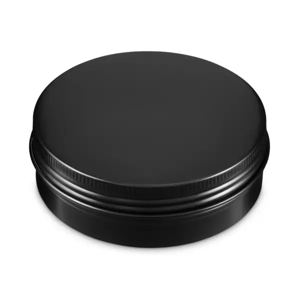 Black Aluminium Round Tins - 100gms - 33/box