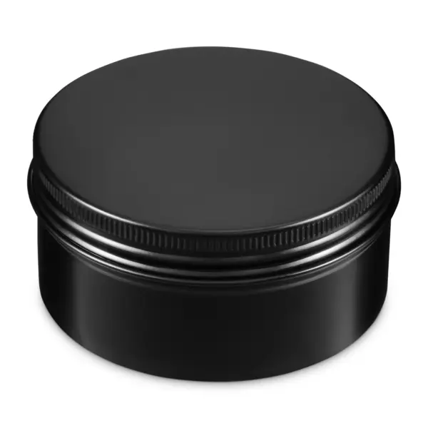 Black Aluminium Round Tins - 250gms/mls x 15