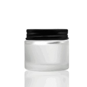 60ml frosted glass jar with black aluminum lid