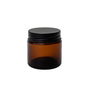 100 - 120ml Amber Glass Jar - with Aluminium Matte Black Lid